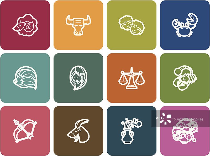 星座图标集图片素材