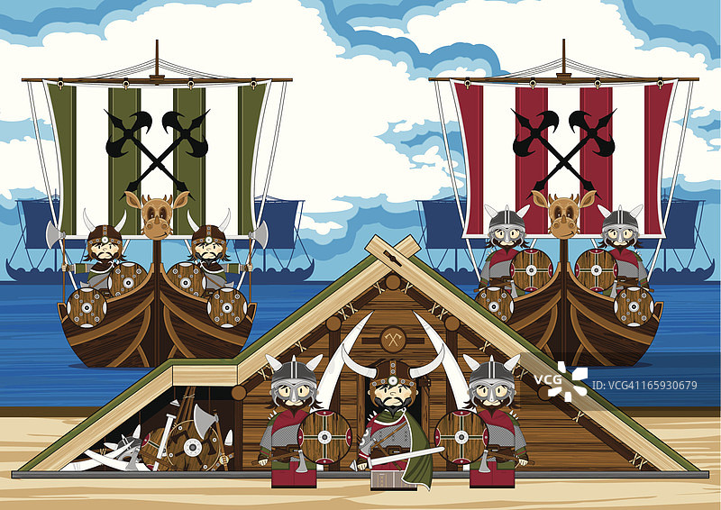 狂野的维京战士场景图片素材