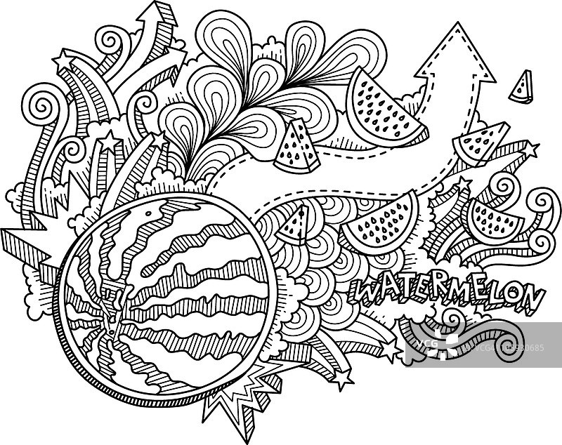 西瓜涂鸦图片素材