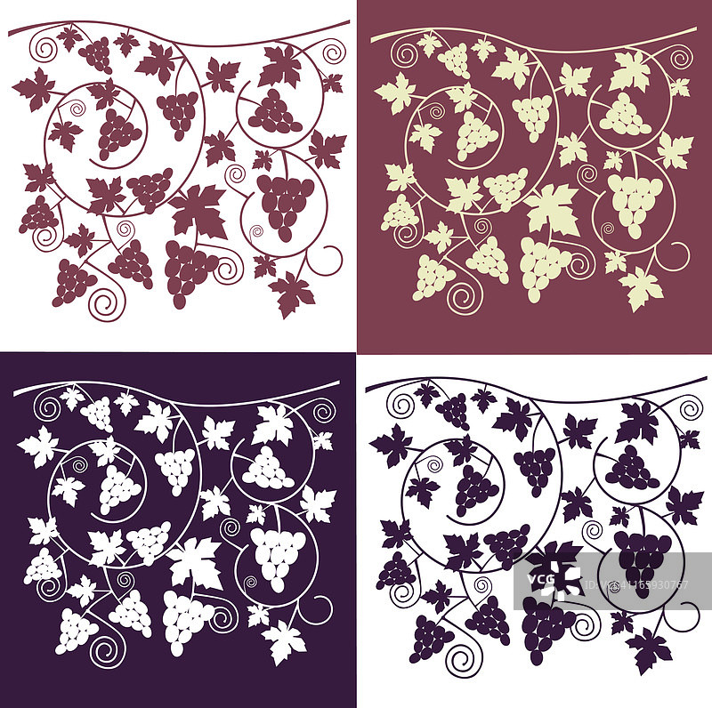 葡萄和葡萄藤背景图片素材