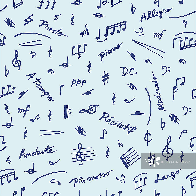 音乐元素无缝图案图片素材