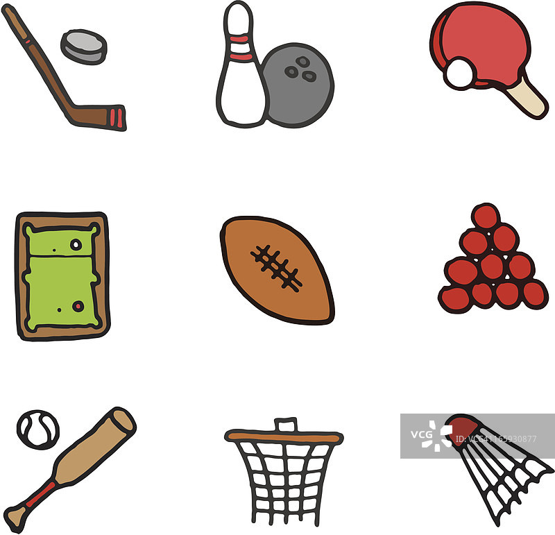 运动涂鸦图标合集图片素材