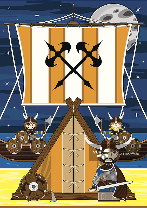 狂野的维京战士场景图片素材