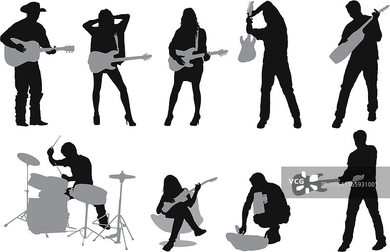 音乐家剪影图片素材