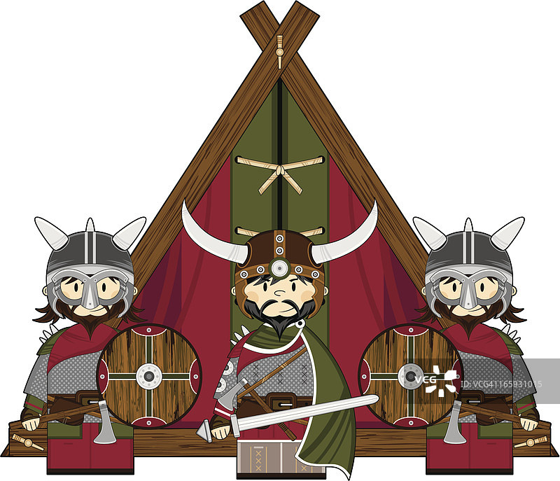 维京勇士和帐篷图片素材