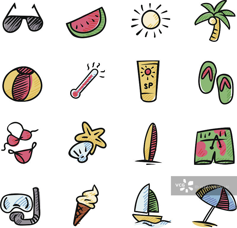 夏季图标图片素材