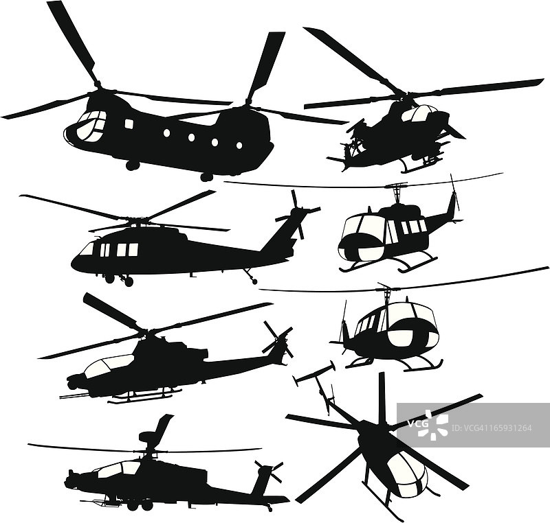 军用运输机和战斗直升机合集图片素材
