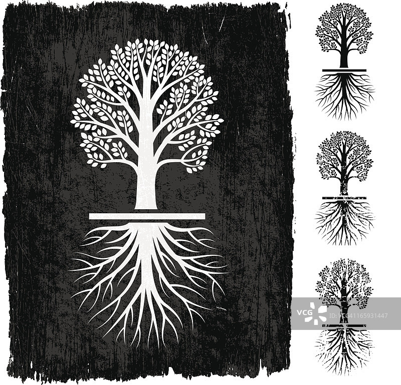 树木Grunge风格图标合集图片素材