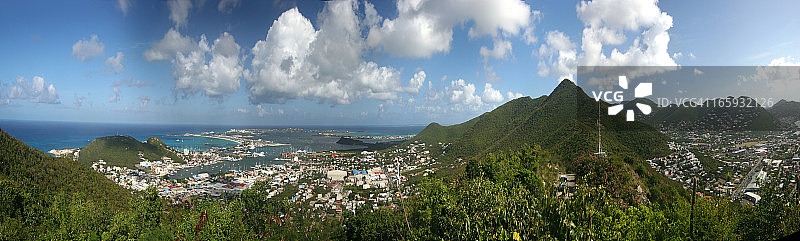 圣马丁岛西部全景图片素材