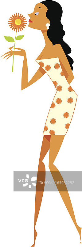 春日少女图片素材