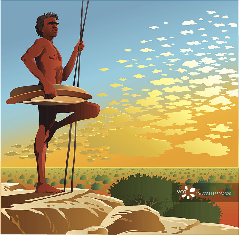 澳大利亚土著猎人图片素材