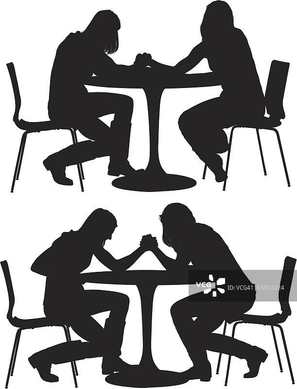 多张女性朋友掰手腕的照片图片素材