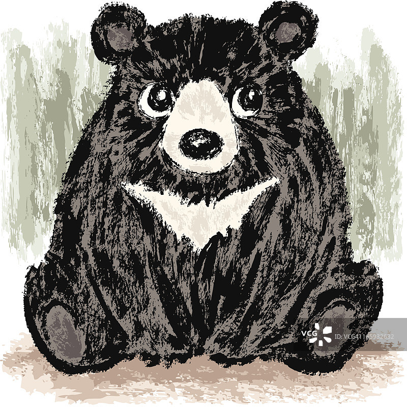 坐着的黑熊图片素材