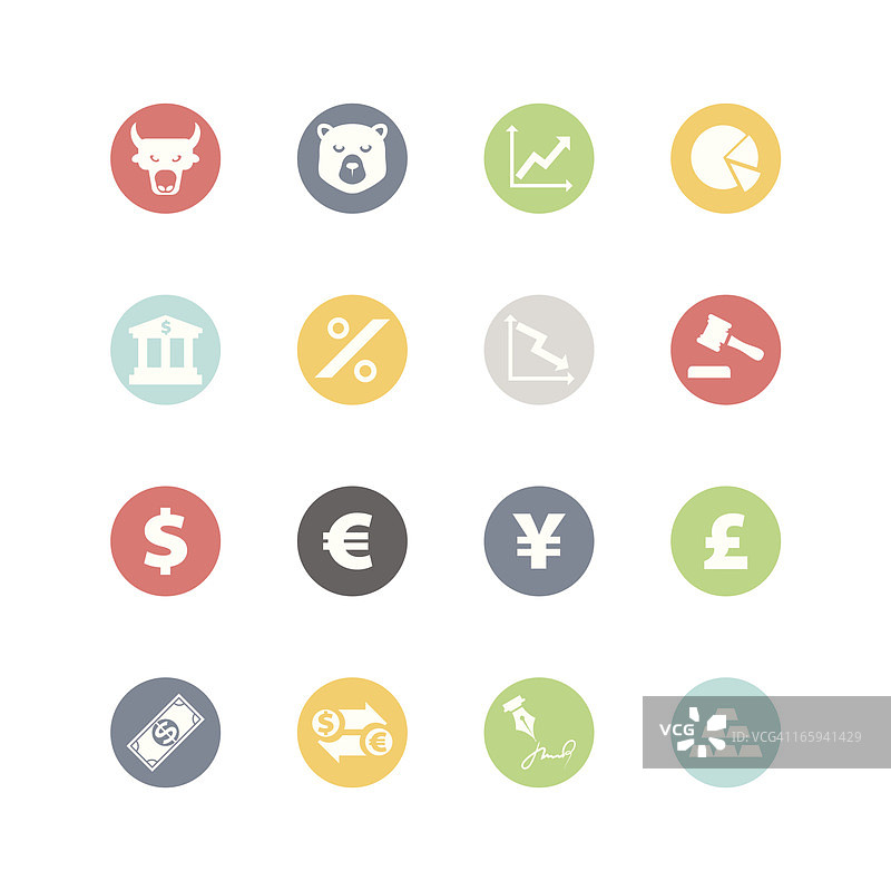 金融图标：简约风格图片素材