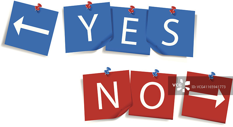 是与否|带有图钉的笔记图片素材