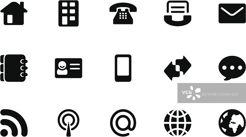 通信图标：简约黑色图片素材
