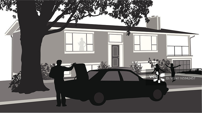 爸爸的家！矢量剪影图片素材