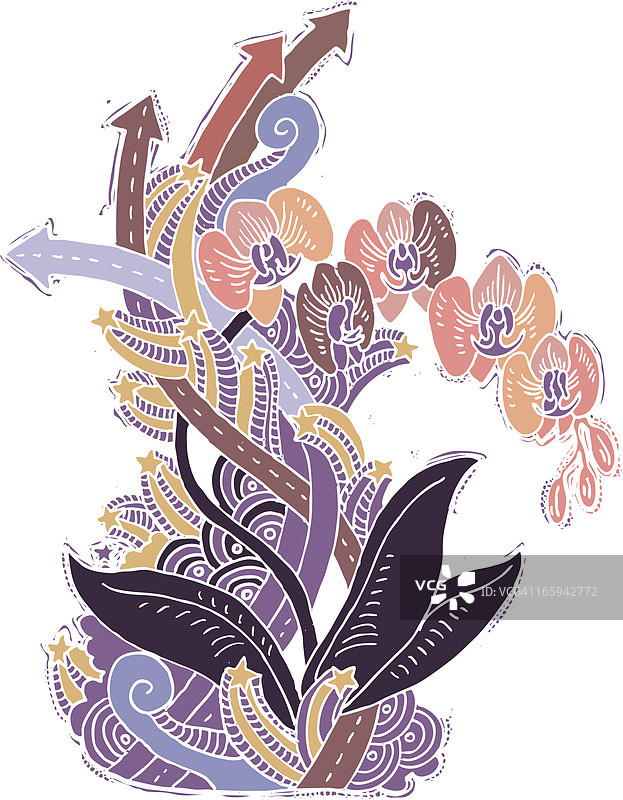 兰花涂鸦图片素材