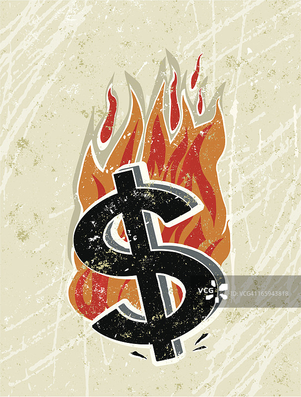 燃烧的美元符号图片素材