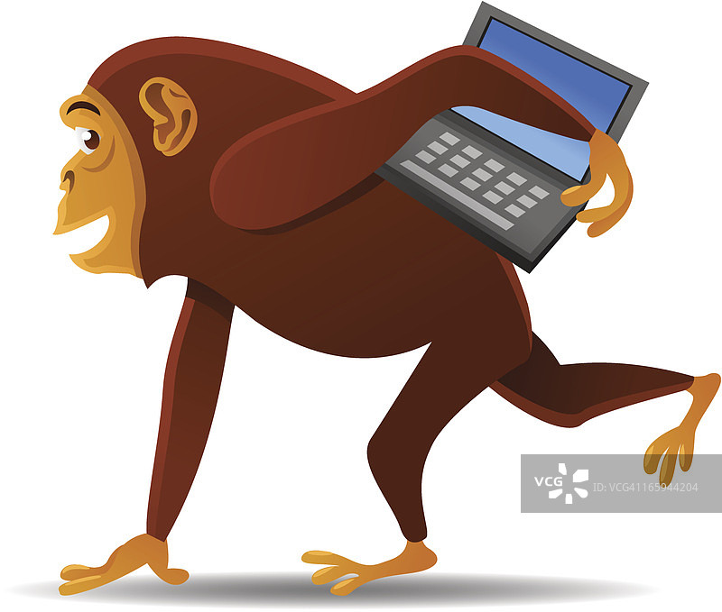 猴子偷电脑图片素材