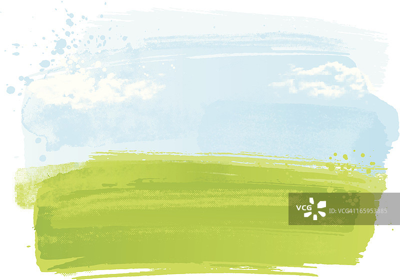 水彩风景画图片素材