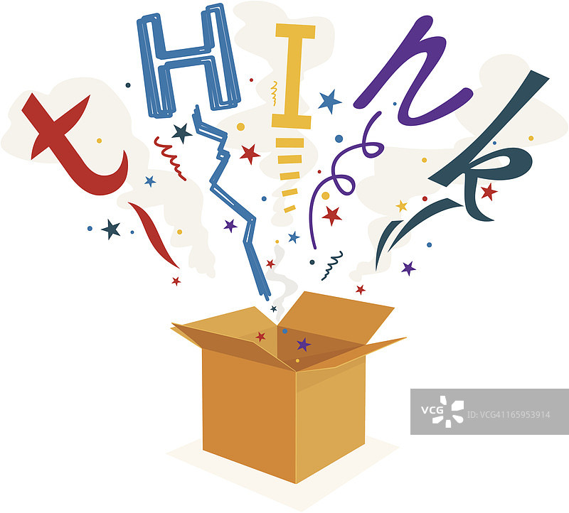 跳出框框思考图片素材