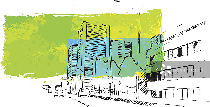 城市墨迹图片素材