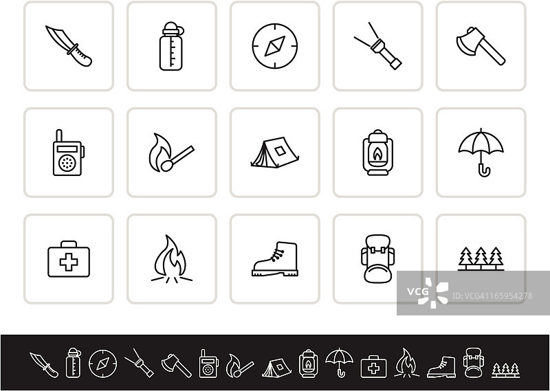 户外和露营图标集图片素材