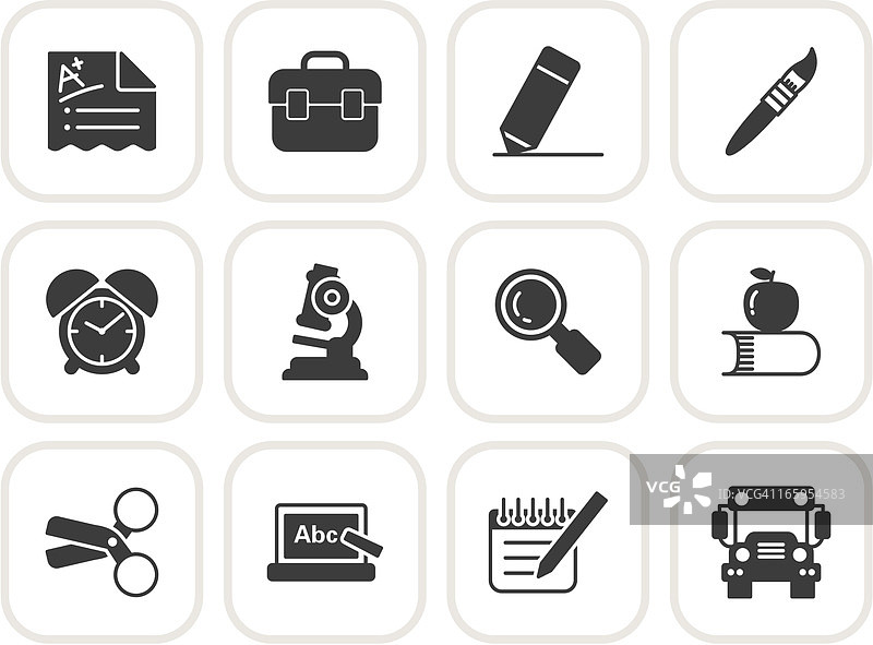 教育图标设置图片素材