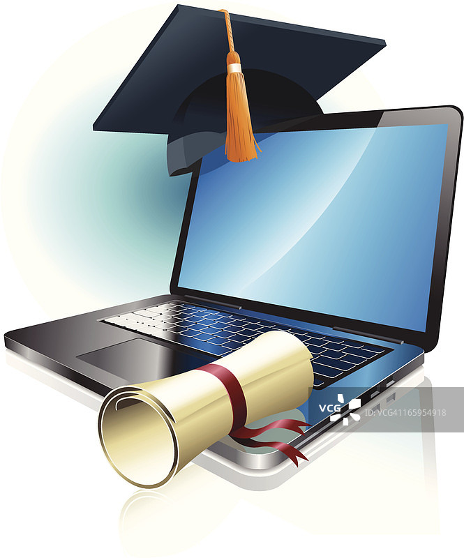 在线学习与毕业图片素材