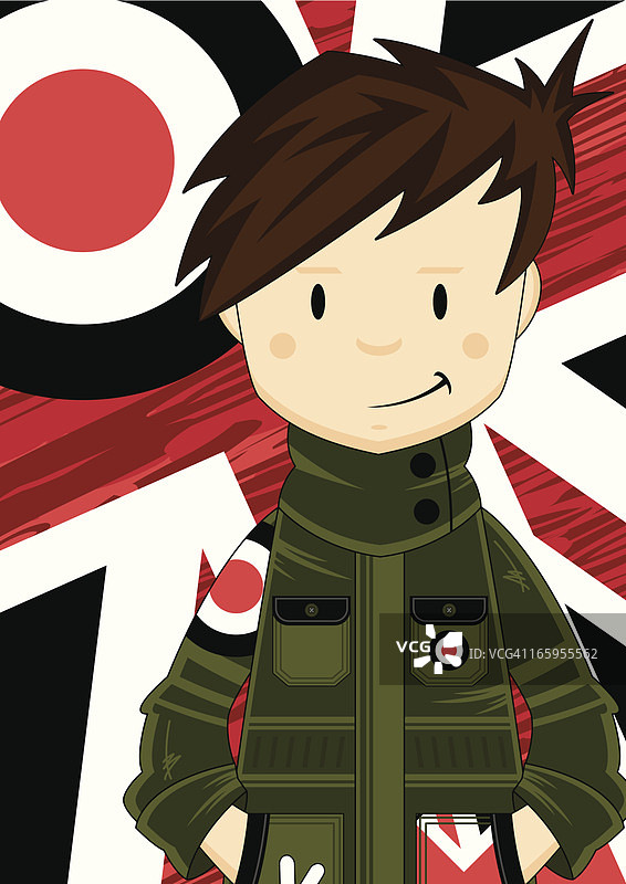 身穿派克大衣的Mod风格男孩图片素材