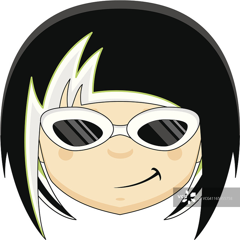 戴复古太阳镜的酷女孩图片素材