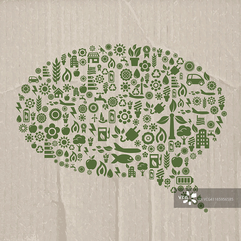 带有生态图标的聊天气泡图片素材