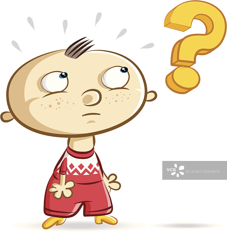 孩子和问号图片素材