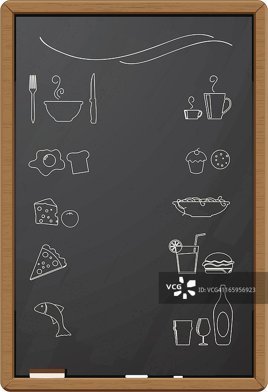 带食物图标的餐厅菜单图片素材