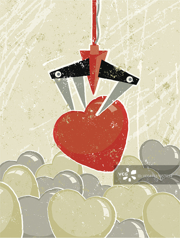 抓娃娃机选中的心图片素材