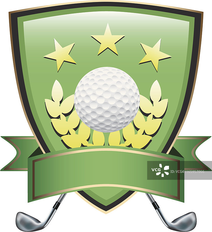 高尔夫星星盾牌图片素材