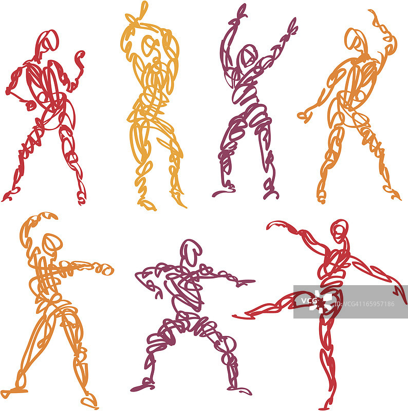 涂鸦舞蹈健身图片素材