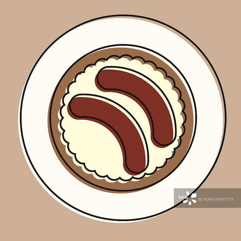 香肠和土豆泥图片素材