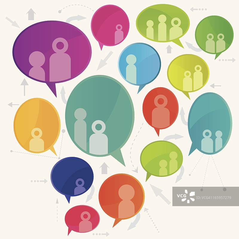 社交媒体社区对话气泡设计图片素材