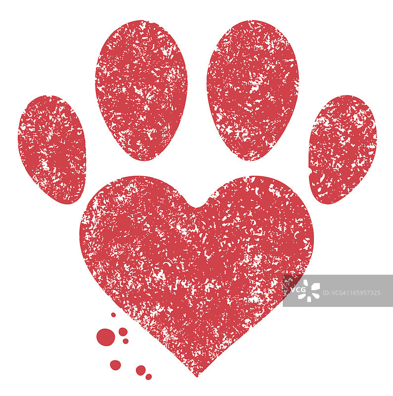 爪子和心形图片素材
