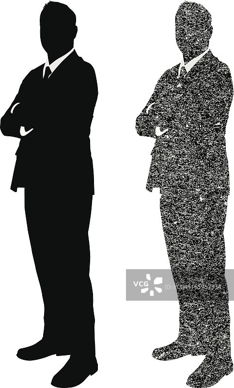 Grunge风格的商人剪影图片素材