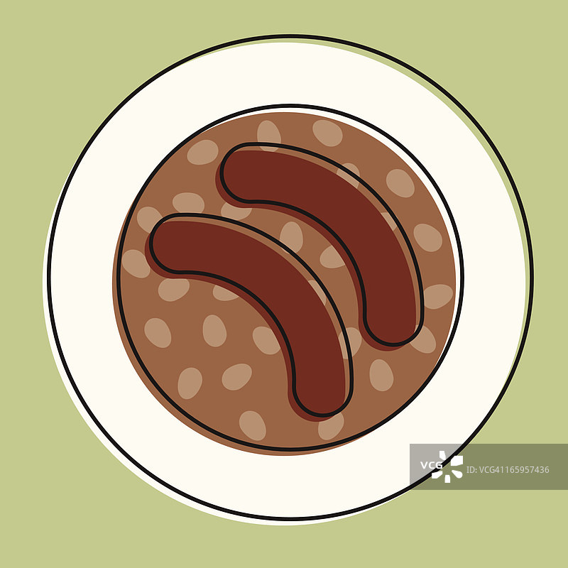 法兰克福香肠配豆子图片素材