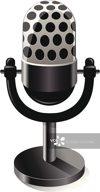 老式钢制麦克风图片素材