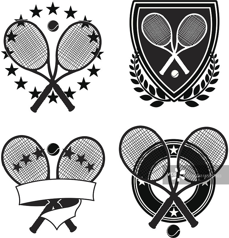 网球拍banner和图标图片素材