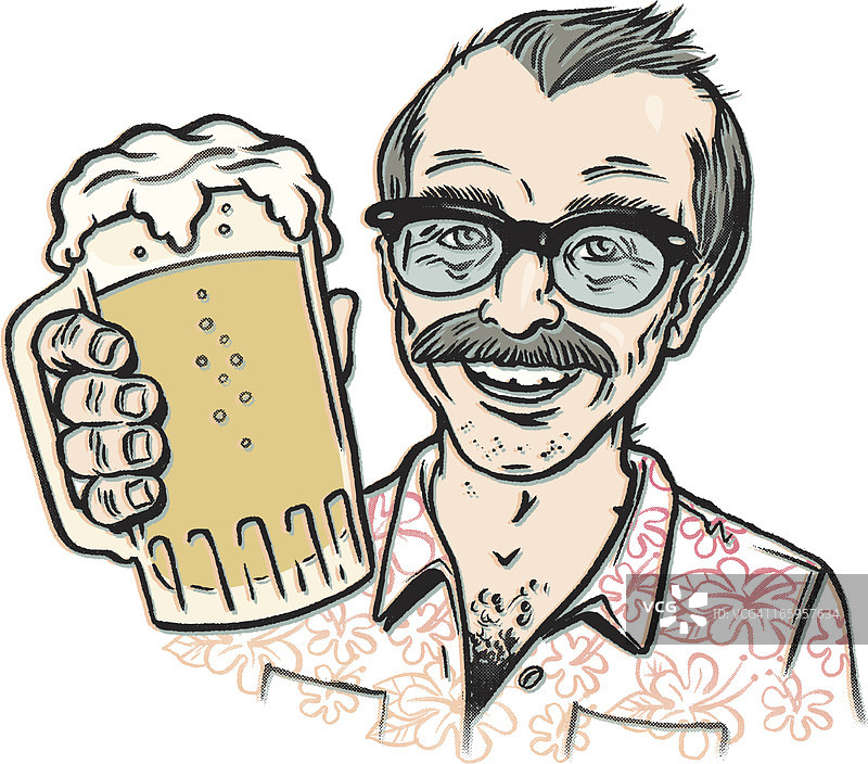 夏威夷啤酒时光，度假风情图片素材