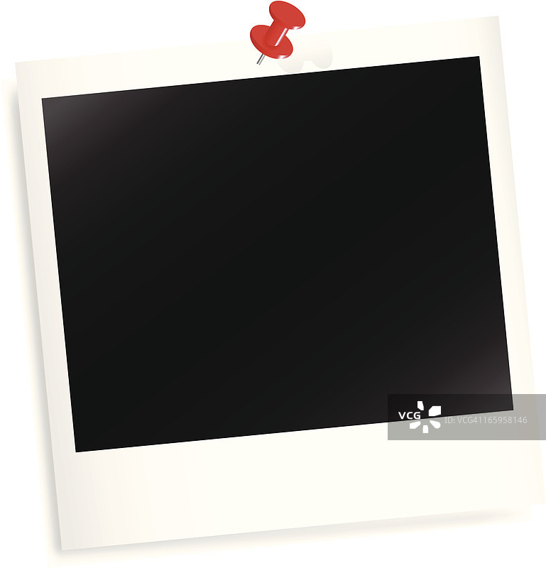 带图钉的宝丽来照片图片素材