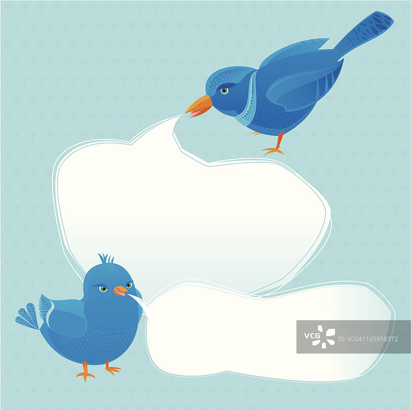 蓝知更鸟对话图片素材