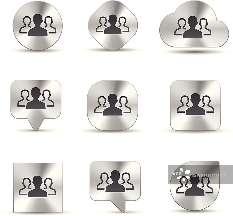 拉丝金属风格团队图标图片素材