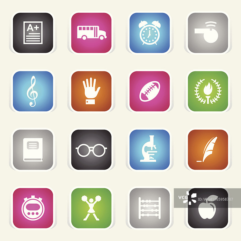 多色图标 - 学校图片素材